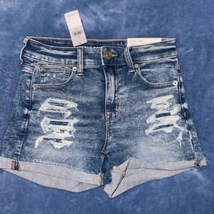 American Eagle Hi-rise shortie jean shorts